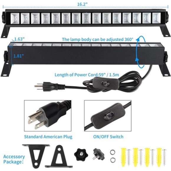 Upgraded 36W LED Black Light Bar, Premium LED Blacklight Flood Light with Plug - Picture 2 of 8